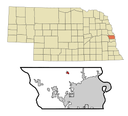 Location of Bennington, Nebraska