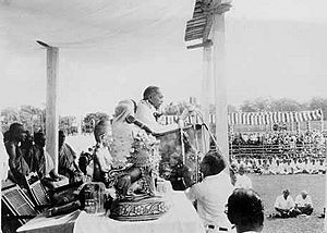 Dr. Ambedkar delivering speech during conversion