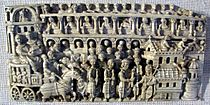 Elfenbeintafel mit Reliquienprozession, Konstantinopel, 5. Jahrhundert