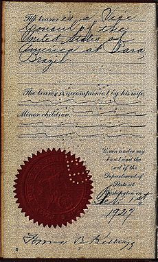 Frank B. Kellogg passport