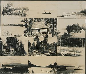Group of 12 views of Club Preserve, Lake Meccannainac and vicinity No 3994 25th August, 1913 (HS85-10-27843)