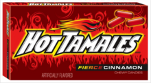 Illustration of Hot Tamales candy packaging in use since 2013