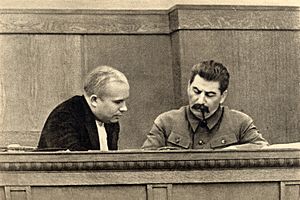 Joseph Stalin and Nikita Khrushchev, 1936