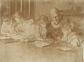 Julia and the children at lessons 1894