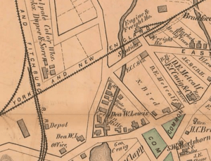 Junction detail on 1876 Walpole map