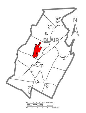 Location of Altoona in Blair County