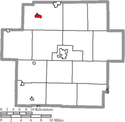 Location of Malvern in Carroll County