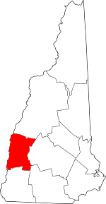 Map of New Hampshire highlighting Sullivan County