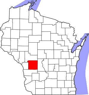 Map of Wisconsin highlighting Monroe County