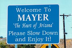 "Welcome to Mayer, Arizona"