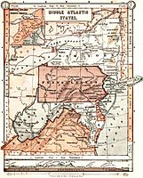 Middle Atlantic States - 1883 Monteith map