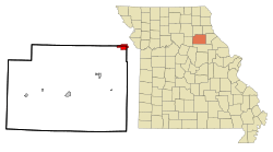 Location of Monroe City, Missouri