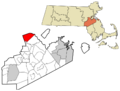 Norfolk County Massachusetts incorporated and unincorporated areas Wellesley highlighted