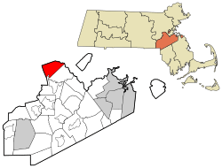 Location of Wellesley in Norfolk County, Massachusetts