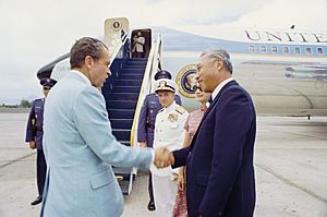 President Richard Nixon greets Senator Hiram Fong