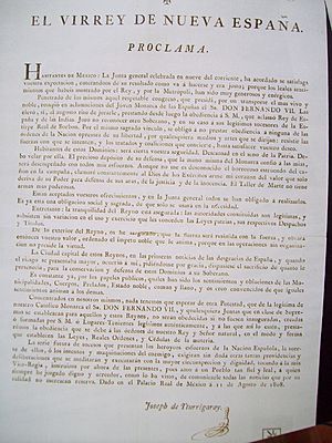 Proclama Iturrigaray 11 ago 1808