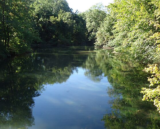 Rahway River in Cranford NJ from footbridge