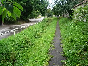 River Lambourn and Fulke Walwyn Way, Upper Lambourn, Berkshire