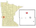 Stevens County Minnesota Incorporated and Unincorporated areas Donnelly Highlighted