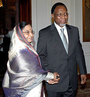 The President, Smt. Pratibha Devisingh Patil meeting with the President of South Africa, Mr. Kgalema Motlanthe, in New Delhi on October 15, 2008