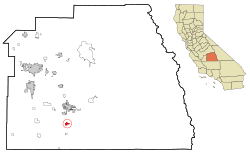 Location in Tulare County and the state of California