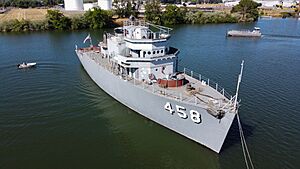 USS Lucid (MSO-458) under restoration in Stockton, CA - June 2022