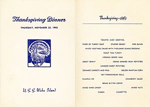 US Navy 031125-N-0336C-001 Holiday dinners on ship and shore are important memories for past and present Sailors of special times away from home with their shipmates