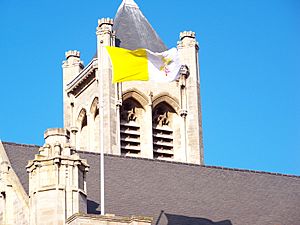 Vatican City Flag flying atop St Anne's Cathedral
