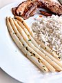 White Asparagus bacon rice