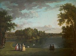 William Hannan (1720-1772) - A View of the Lake at West Wycombe Park and the Temple of Daphne - 1507059 - National Trust
