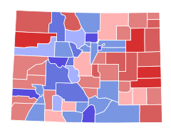 2008 United States Senate election in Colorado results map by county