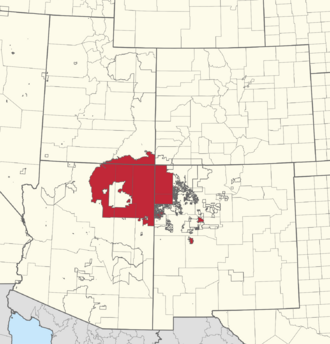 2430R Navajo Nation Reservation Locator Map