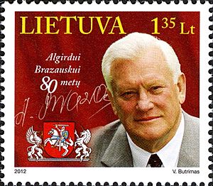 Algirdas Brazauskas 2012 Lithuania stamp