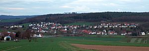 Altenbrunslar from the west, on a spring evening