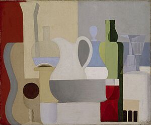 Amédée Ozenfant, 1921, Nature morte au verre de vin rouge (Still Life with Glass of Red Wine), oil on canvas, 50.6 x 61.2 cm, Kunstmuseum, Basel
