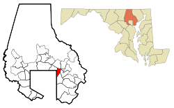 Baltimore County Maryland Incorporated and Unincorporated areas Overlea Highlighted.svg