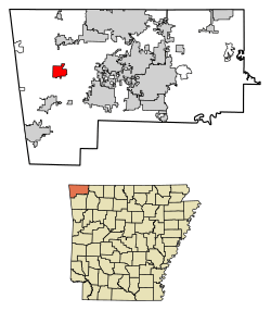 Location of Decatur in Benton County, Arkansas.