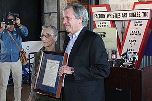 Betty Reid Soskin receives congressional recognition from Mark DeSauliner 01