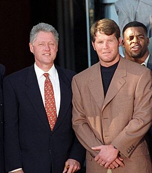 Brett Favre with Bill Clinton at the White House