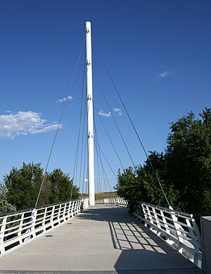 Cable-stayed bridge At Gold Strike Park in Arvada, Colorado