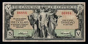 Canadian Bank of Commerce, Trinidad, 1939, $5