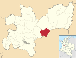 Location of the municipality and town of Manzanares, Caldas in the Caldas Department of Colombia.