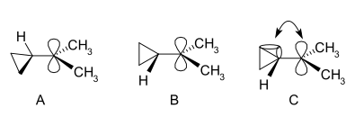Cyclopropylcarbinyl bisected conformation.svg