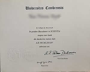 Degree Certificate from the University of Wales