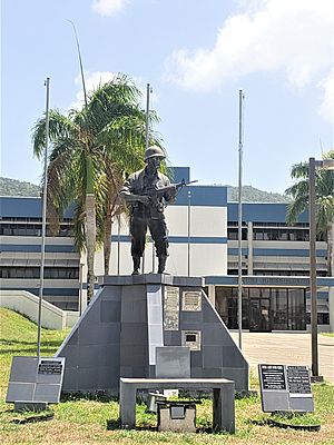 Statue representing the Puerto Rican soldier who fought US wars in Vietnam and Korea