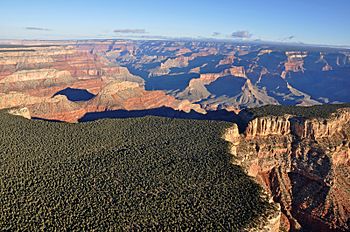 Grand Canyon DEIS Aerial Photo Pollux and Diana Temples (5476511741)