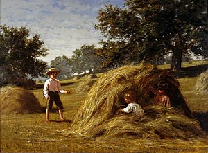 Hiding in the Haycocks (1881) by William Bliss Baker