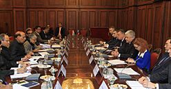 Indian delegation led by the Union Home Minister, Shri Rajnath Singh holding a bilateral meeting with Russian delegation led by the Minister for Internal Affairs of the Russian Federation, Mr. Vladimir Kolokolstsev, in Moscow