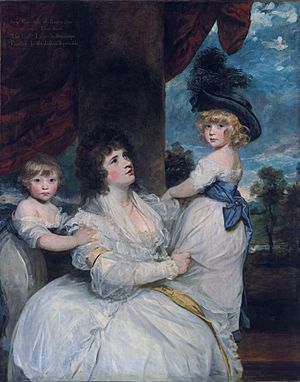 Jane, Countess of Harrington, with her sons, the Viscount Petersham and the Honorable Lincoln Stanhope, by Joshua Reynolds
