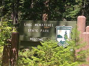 Lake Wenatchee State Park entrance sign